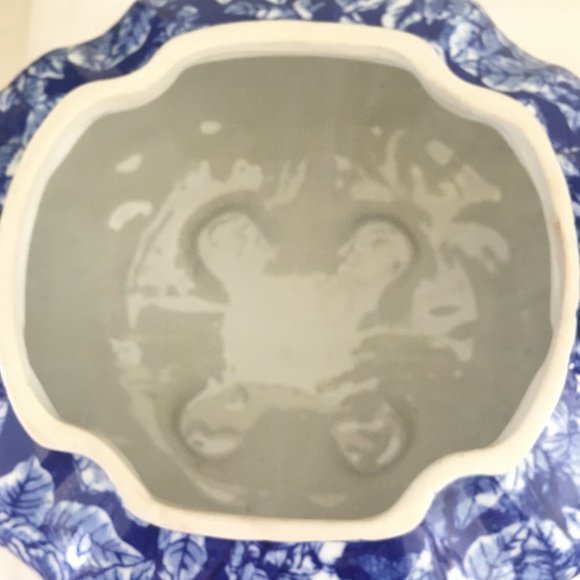 Victoria Ware TUREEN Bowl Flow Blue Cover Foot Soup Vege Chintz Floral Console - Picture 12 of 15